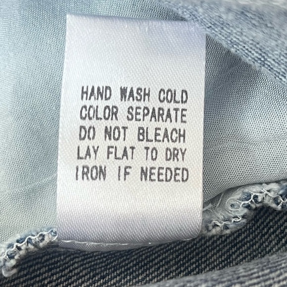 Le Lis Collection Denim Skirt Ombre Blue White Fringe NEW Size Medium Cotton - Picture 9 of 9